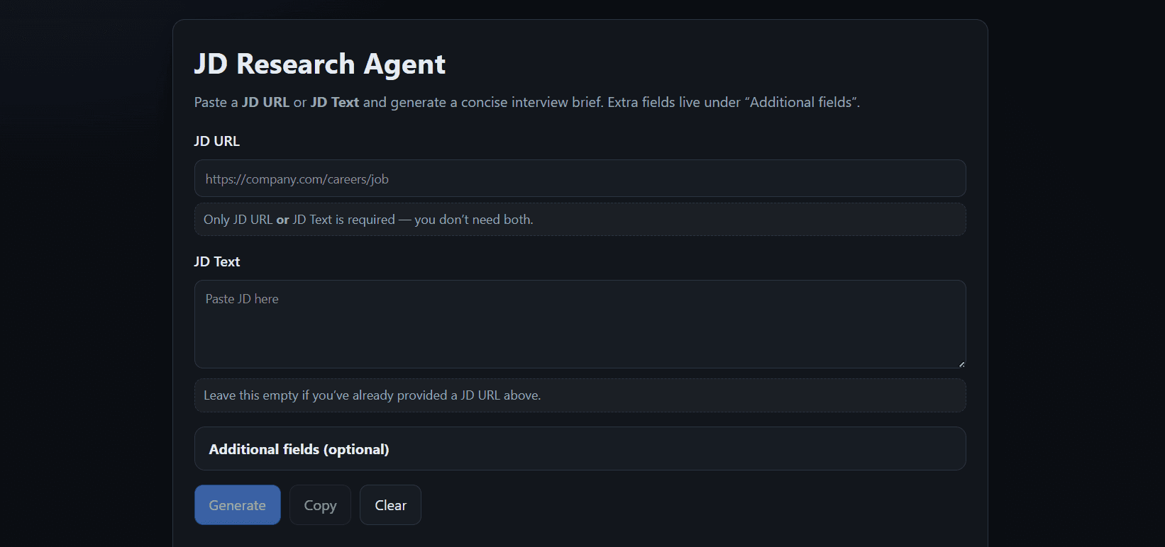 JD Research (AI Agent) homepage screenshot